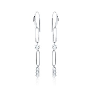 Cercei argint lungi cu pietre si tortite DiAmanti Z1992RR_W-DIA (Argint 925‰ 3,9 g.)
